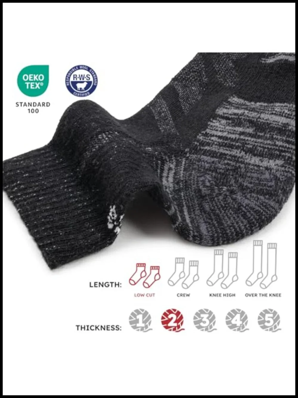Merino Wool Hiking Socks 5-Pack Unisex Anti-Blister Moisture-Wicking